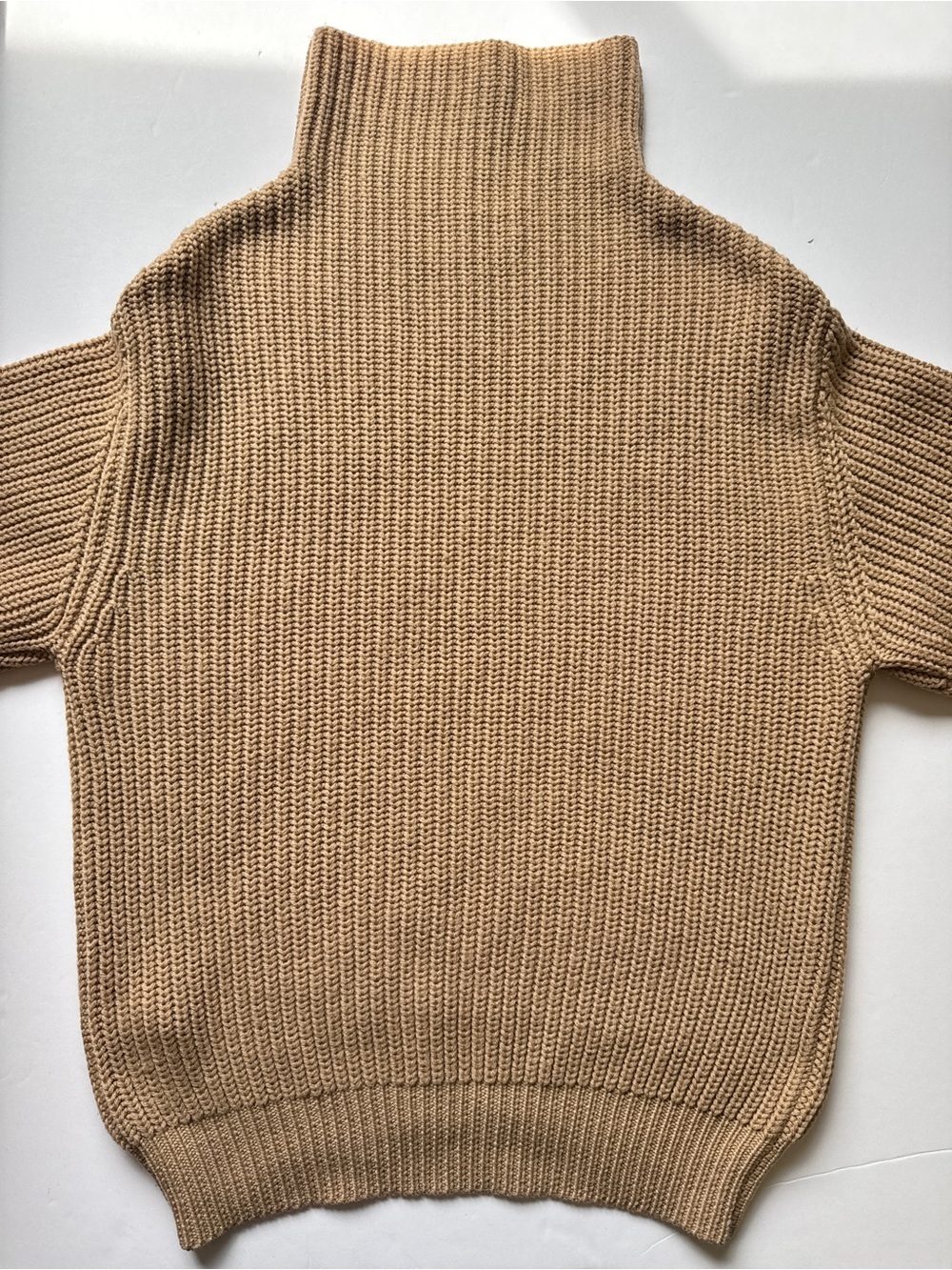 Aritzia Wilfred Montpellier Turtleneck Ribbed Sweater Tan Camel Knit Sz XS - Picture 9 of 12